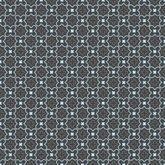 Colored geometrical pattern with blue cross shapes and lattice
