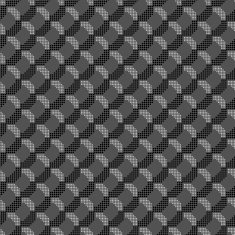 Monochrome pattern with black and gray dotted shapes forming cro