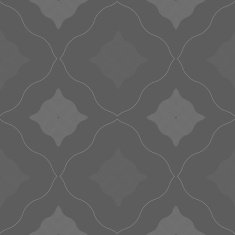 Monochrome pattern with black and gray wavy guilloche squares