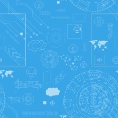 Tech engineering seamless drawing background
