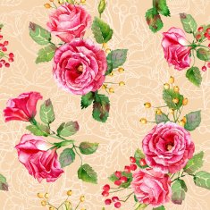 Seamless pattern of vector watercolor red roses