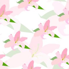 Lilly Flower Seamless Pattern Vector Illustration