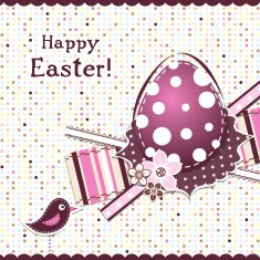Template Easter greeting card ribbon N2