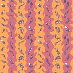 colorful cartoon feathers seamless pattern