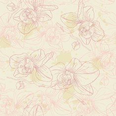 seamless pattern with orchids
