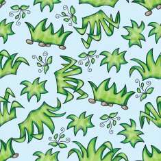 Vector seamless pattern with grass N3