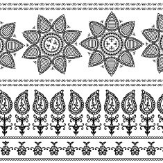 Henna Paisley Banners Borders