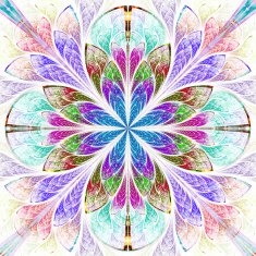 Multicolor beautiful fractal in stained glass window style