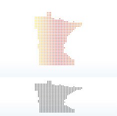 Map of USA Minnesota State with Dot Pattern