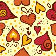 Seamless pattern with Abstract Hearts N2