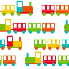 Children's Train Seamless Pattern Vector Illustration N3
