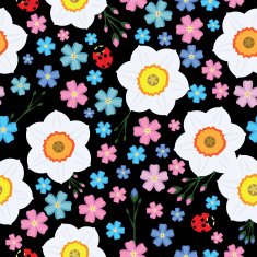Floral spring seamless vector background N2