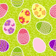 Vector illustration seamless pattern background with easter egg