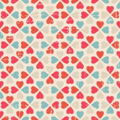 Vector seamless pattern of Valentine's Day in retro style N3