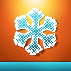 Christmas and New year holidays vector card with snowflake