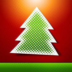 Christmas and New year holidays vector card with tree