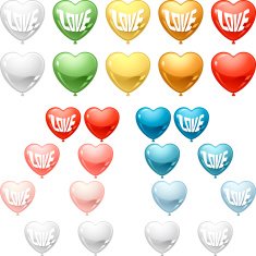 Set of colored balloon Hearts Vector collection