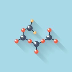 Flat web internet icon Molecule chemical atomic model