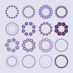 vector round ornament set