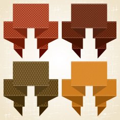 Textured speech bubbles and stickers set in retro style N2