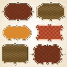 Textured labels and stickers set in retro style