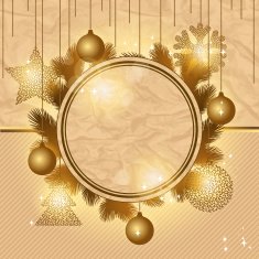 Elegant Christmas background with gold evening balls