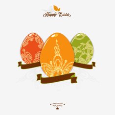 Easter emblem with ribbon