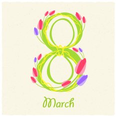 Greeting card with March 8 N8
