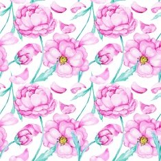 Watercolor pattern with wild roses