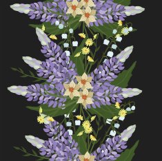 vector pattern with different flowers N14