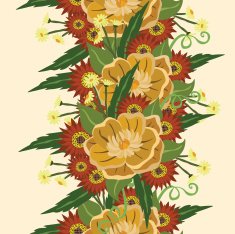 vector pattern with different flowers N15