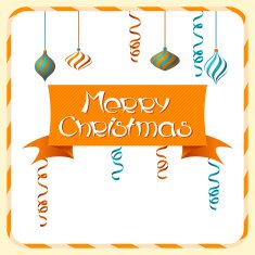 Vector Merry Christmas background in retro style N3