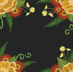 vector pattern with different flowers N16