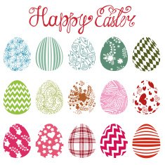 Easter egg set Colored Silhouette