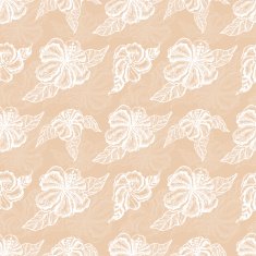 Seamless pattern with white flowers on a beige background
