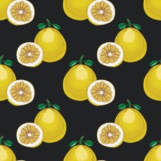 Seamless pattern with pomelos on dark background N2