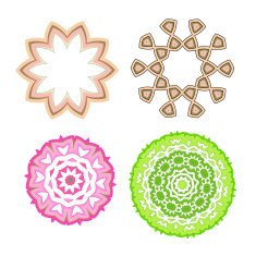 Lace floral colorful ethnic ornament N9