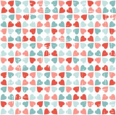Vector seamless pattern of Valentine's Day in retro style N5