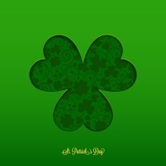 St Patrick's card with silhouette clover N3