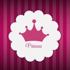 Princess Background with Crown Vector Illustration N4