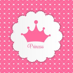 Princess Background with Crown Vector Illustration N5