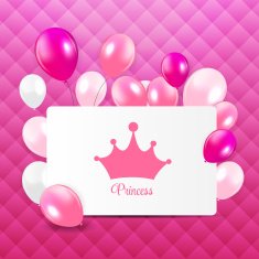 Princess Background with Crown Vector Illustration N6