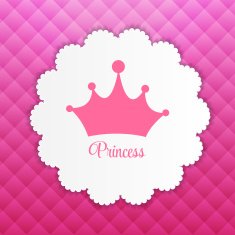 Princess Background with Crown Vector Illustration N7