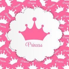 Princess Background with Crown Vector Illustration N8