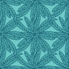 Blue abstract seamless with leaves