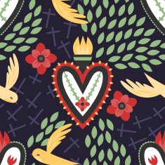 Mexican Sacred Heart Pattern