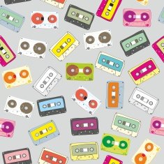 seamless pattern audio cassettes