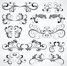 Set of ten ornate elements for design
