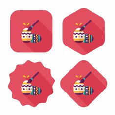 easter egg flat icon with long shadow eps10 N95