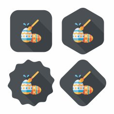 easter egg flat icon with long shadow eps10 N98